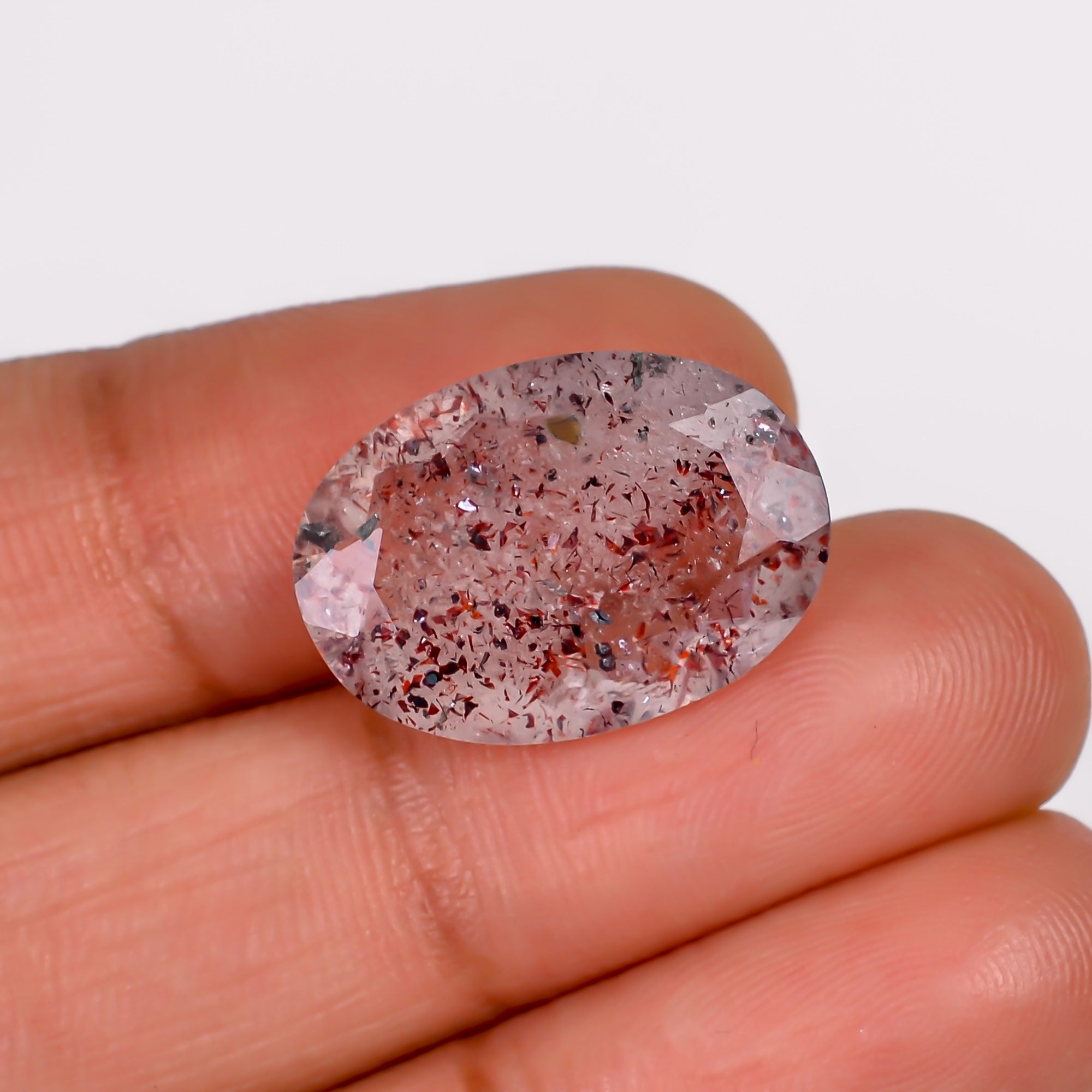 elestial quartz oval shape cut stone loose gemstone